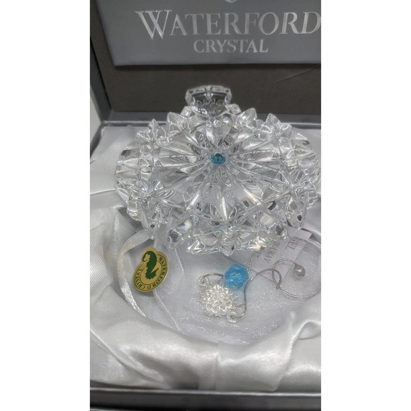 Waterford 2018 Snowflake Wishes Aqua Ornament New - Picture 7 of 12